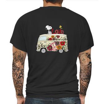 Peace And Love Are All We Need Volkswagen Bus Snoopy Shirts Mens Back Print T-shirt | Favorety CA