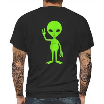 We Come In Peach Sign Hippie Green Alien Ufo Martian Mens Back Print T-shirt | Favorety CA