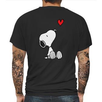 Peanuts Heart Sitting Snoopy Mens Back Print T-shirt | Favorety