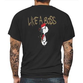 Peanuts Snoopy Like A Boss Mens Back Print T-shirt | Favorety