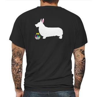 Pembroke Welsh Corgi Easter Bunny Dog Silhouette Mens Back Print T-shirt | Favorety UK