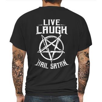 Pentagram Occult Satanic Lucifer Gift Mens Back Print T-shirt | Favorety