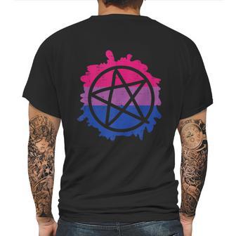 Pentagram Satanic Goth Lgbtq Bisexual Flag Gay Pride Ally Bi Mens Back Print T-shirt | Favorety DE