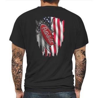 Peterbilt Logo Red Design Usa Flag American Independence Day Truck Fans Patriots Shirts Mens Back Print T-shirt | Favorety CA