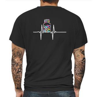 Pharmacist Gift Chemist Pharmacy Heartbeats Meds Mens Back Print T-shirt | Favorety AU