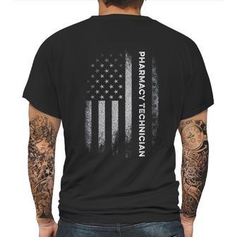 Pharmacy Technician Us Flag Certified Pharma Tech Mens Back Print T-shirt | Favorety DE