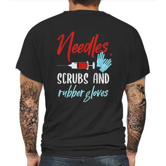 Phlebotomist Funny Needles Gloves Phlebotomy Gift Mens Back Print T-shirt | Favorety CA