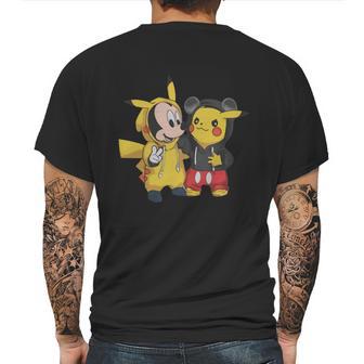 Pikachu And Mickey Mens Back Print T-shirt | Favorety AU