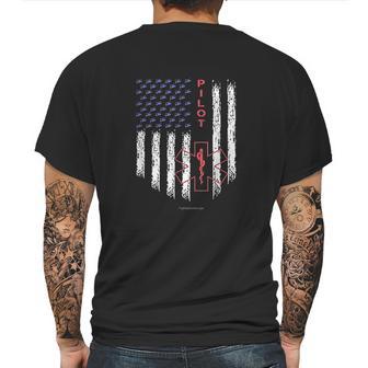 Pilot Ems Helicopter Star Of Life American Flag Mens Back Print T-shirt | Favorety AU