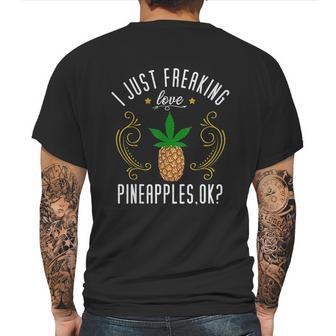 Pineapple Funny Marijuana Lover Gift Mens Back Print T-shirt | Favorety DE