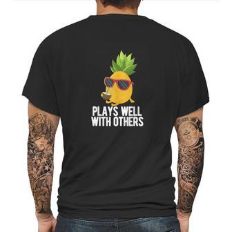 Pineapple Swinger Plays Well With Others Swingers Shirt Mens Back Print T-shirt | Favorety