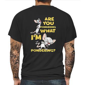 Pinky And The Brain Pondering Mens Back Print T-shirt | Favorety