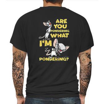 Pinky And The Brain Pondering Mens Back Print T-shirt | Favorety UK