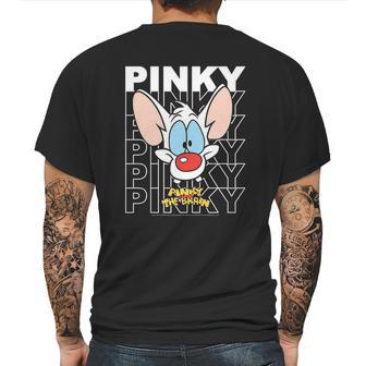 Pinky And The Brain Pinky Text Stack Big Face Mens Back Print T-shirt | Favorety DE