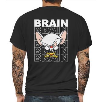 Pinky And The Brain Text Stack Big Face Mens Back Print T-shirt | Favorety AU