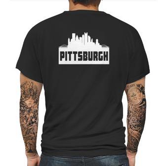 Pittsburgh Pennsylvania Skyline Silhouette Mens Back Print T-shirt | Favorety UK