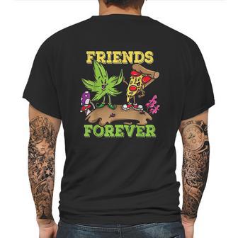 Pizza Weed Friends Forever Mens Back Print T-shirt | Favorety UK