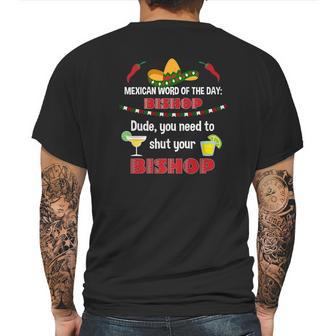 Play On Words Bishop Funny Mexican Party Drinking Shirts Mens Back Print T-shirt | Favorety AU