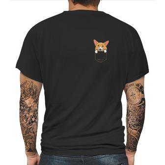 Pocket Welsh Corgi Cute Puppy Face Dog Lover Pet Owner Gift Mens Back Print T-shirt | Favorety DE