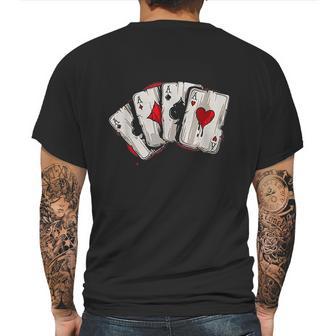 Poker Aces Stud Hands Lucky Souvenir Las Vegas Mens Back Print T-shirt | Favorety UK