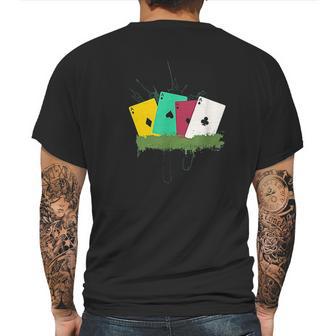 Poker Card Deck Ace Diamond Heart Gambling Spade Mens Back Print T-shirt | Favorety