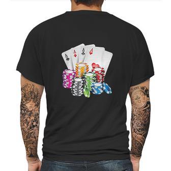 Poker King Queen Card Casino Chip Gambling Mens Back Print T-shirt | Favorety DE