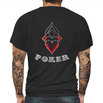 Poker Spades Hearts Diamonds Club Shiny Bling Overlap Mens Back Print T-shirt | Favorety DE