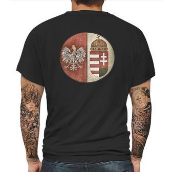 Poland Hungary Heritage Vintage Look Polska Hungarian Mens Back Print T-shirt | Favorety