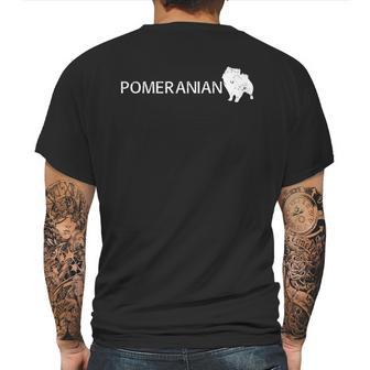 Pomeranian Dog Logo Mens Back Print T-shirt | Favorety AU