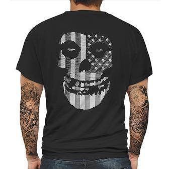 Popfunk Misfits Officially Licensed Gray American Flag Skull Mens Back Print T-shirt | Favorety DE