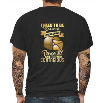 Postal Worker Parcelitis Very Contagious Funny Mens Back Print T-shirt | Favorety DE