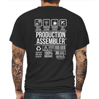 Production Assembler Mens Back Print T-shirt | Favorety