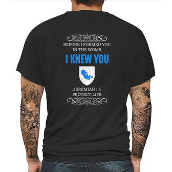 Prolife Jeremiah 1 5 Before I Formed You I Knew You Mens Back Print T-shirt | Favorety DE