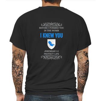 Prolife Jeremiah Before I Formed You I Knew You Mens Back Print T-shirt | Favorety DE