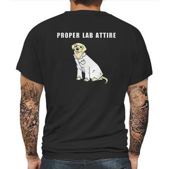 Proper Lab Attire Funny Laboratory Dog Pun Science Mens Back Print T-shirt | Favorety AU