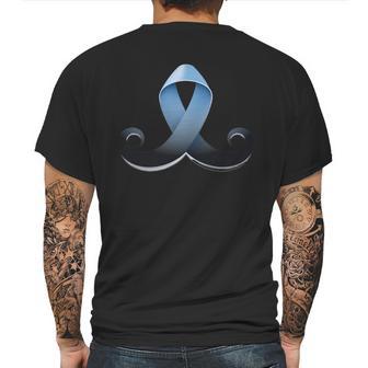 Prostate Awareness Ribbon Mustache Mens Back Print T-shirt | Favorety DE