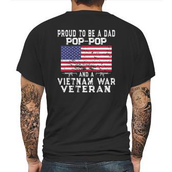 Mens Proud Dad Pop-Pop Vietnam War Veteran - Retro Us Flag Grandpa Mens Back Print T-shirt | Favorety UK