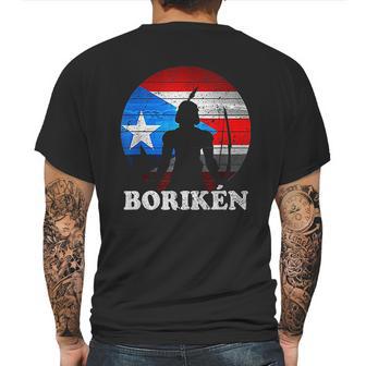 Puerto Rican Flag Taino Sun Boriken Borinquen Borikua Taino Mens Back Print T-shirt | Favorety CA