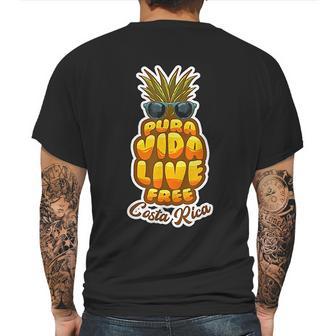 Pura Vida Pineapple Retro Simple Pure Life Costa Ricans Gift Mens Back Print T-shirt | Favorety UK