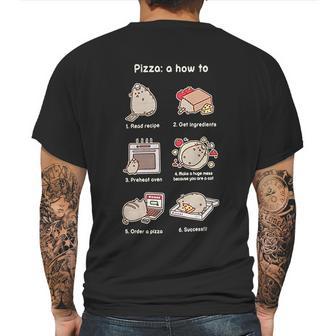 Pusheen Pizza A How-To Junior Mens Back Print T-shirt | Favorety CA