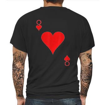 Queen Of Hearts Deck Of Cards Halloween Mens Back Print T-shirt | Favorety AU