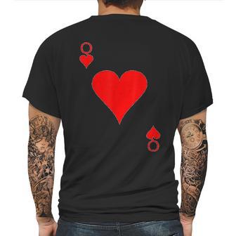 Queen Of Hearts Deck Of Cards Halloween Costume Mens Back Print T-shirt | Favorety