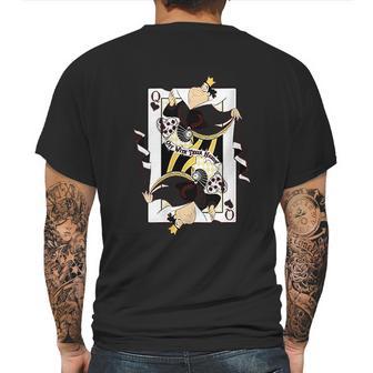 Queen Of Hearts Playing Card Mens Back Print T-shirt | Favorety AU