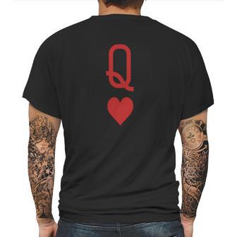 Queen Of Hearts Vintage Engraving Card T-Shirt Mens Back Print T-shirt | Favorety DE