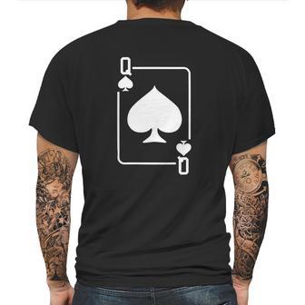 Queen Of Spades Playing Card Mens Back Print T-shirt | Favorety CA