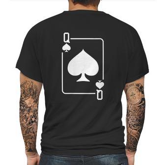 Queen Of Spades Playing Card Mens Back Print T-shirt | Favorety CA