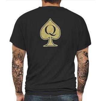 Queen Of Spades With Qos Symbol Mens Back Print T-shirt | Favorety DE