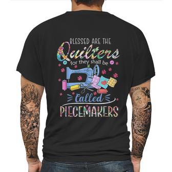 Quilting Blessed Are Piecemakers Gifts For Quilters Mens Back Print T-shirt | Favorety DE