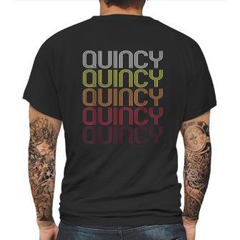 Quincy Ma Vintage Style Massachusetts Mens Back Print T-shirt | Favorety