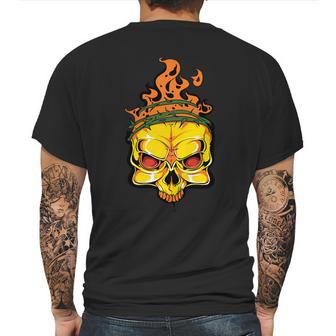 Rage Of Fire Faming Skull Creepy Skeleton Mens Back Print T-shirt | Favorety AU